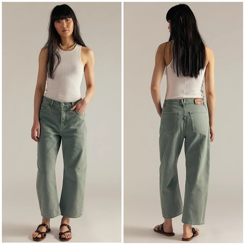 Free People Jeans Women Size 8/29 Green We the free Deep Trance Boyfriend Jeans - Picture 14 of 15